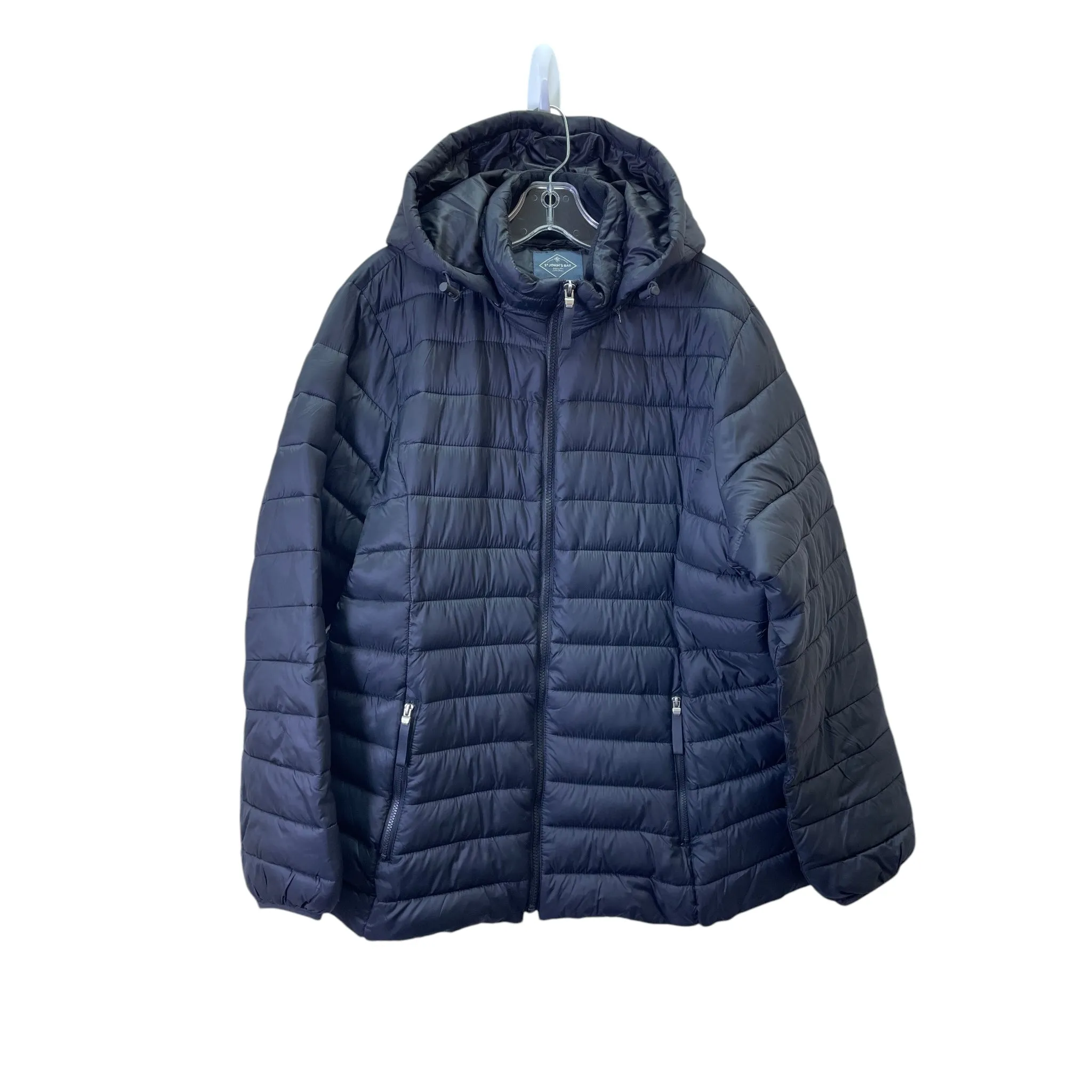 Jacket Puffer & Quilted By St Johns Bay In Black, Size:Xxl