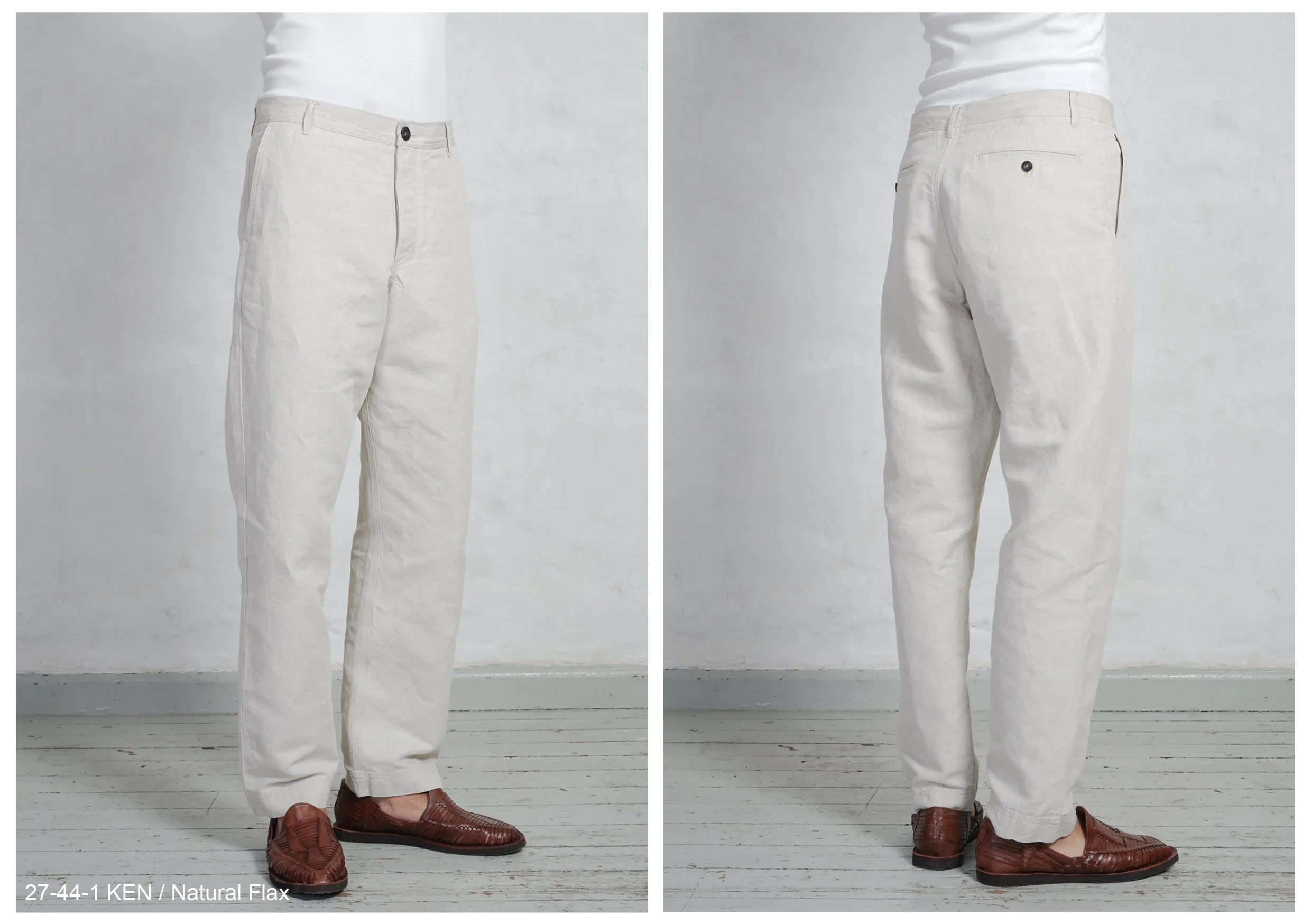 KEN | Wide Cut Trousers | Natural Flax