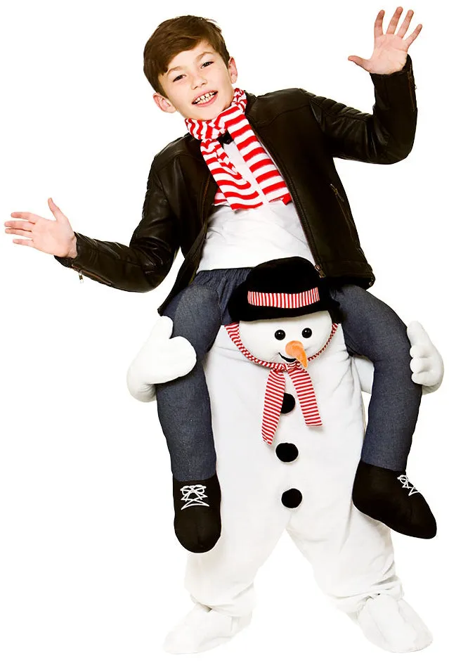 Kids Carry Me Snowman Fancy Dress Christmas Winter Wonderland Costume