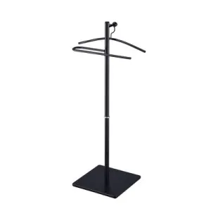 Kumo Freestanding Metal Organizer with Removable Hanger Trouser Bar Valet Stand Black - Proman Products