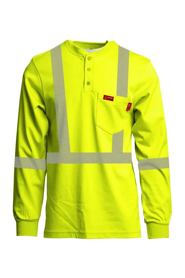 LAPCO FR Hi-Viz Henley Shirts | 7oz. Inherent Blend | Class 2