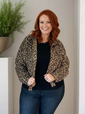 Leopard Cropped Jacket