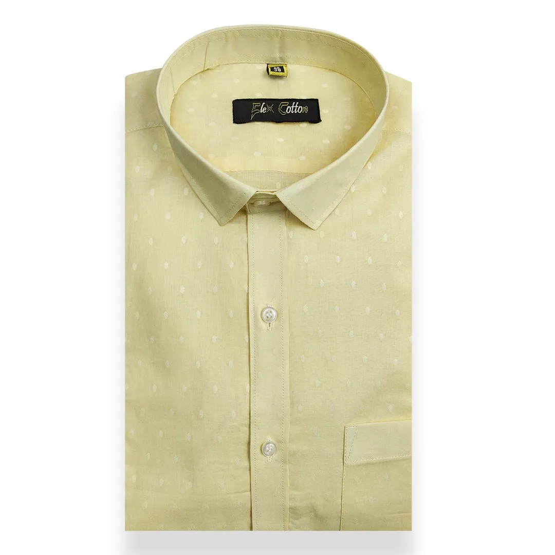 Light Yellow Color 100% Cotton Lawn Finish Shirt For Men