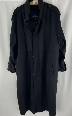 London Fog Men's Black WP Lined Rain Trench Coat Size 40R