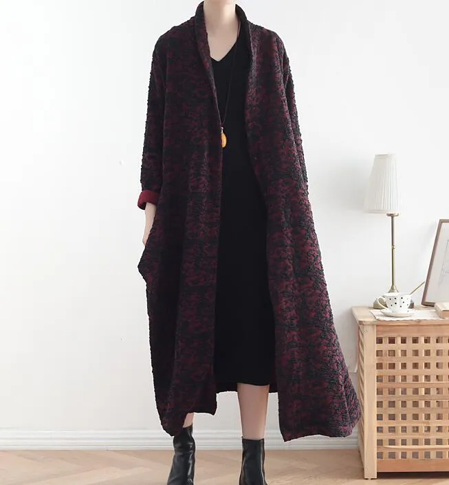 Long Casual Coat Loose Hooded  Plus Size Coat Jacket