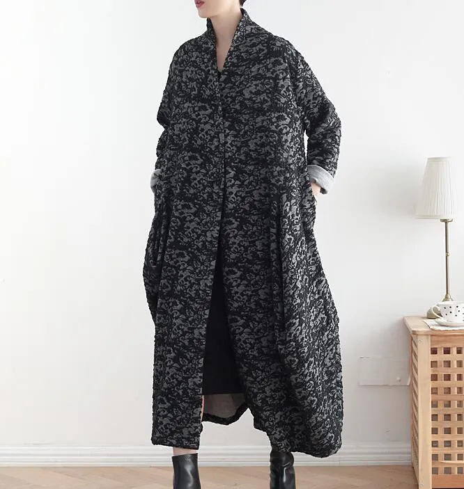 Long Casual Coat Loose Hooded  Plus Size Coat Jacket