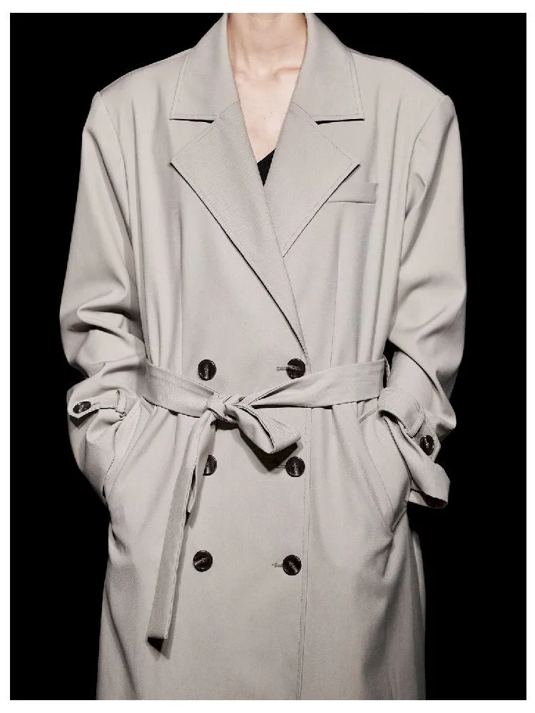 Long double-breasted trench coat【s0000005482】