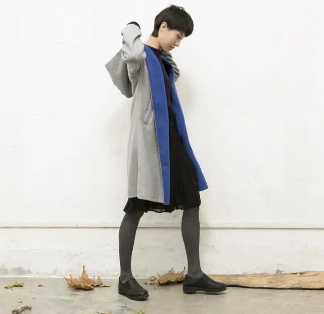 Loose style Hooded Long Wool Coat Warm Wool coat/2331