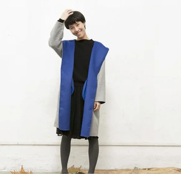 Loose style Hooded Long Wool Coat Warm Wool coat/2331