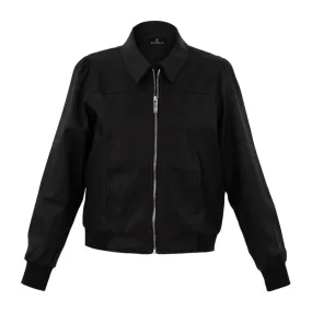 Marble Wax Coated Bomber Jacket Black