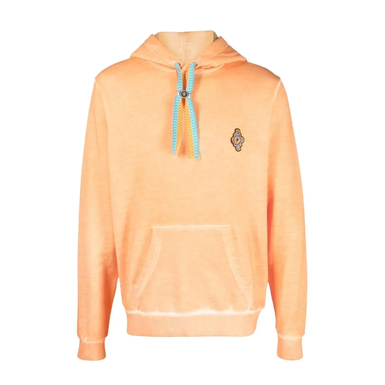 Marcelo Burlon Sunset Embroidered Cross Logo Orange Hoodie