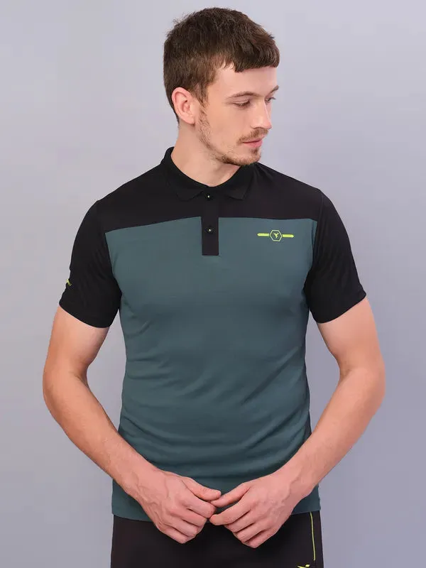 Men Colorblock Relax Fit Polo T-shirt with TECHNO COOL 