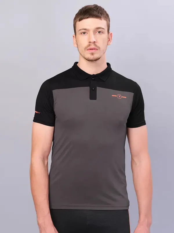 Men Colorblock Relax Fit Polo T-shirt with TECHNO COOL 