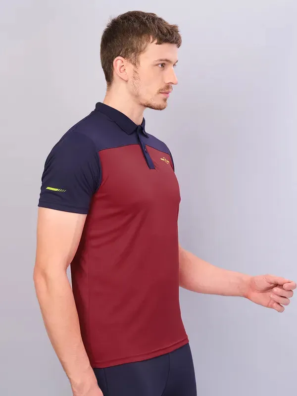 Men Colorblock Relax Fit Polo T-shirt with TECHNO COOL 