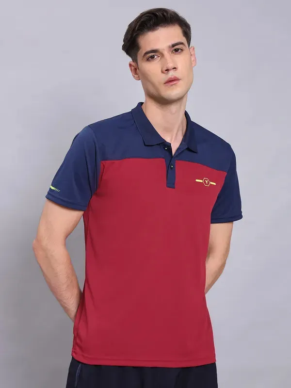 Men Colorblock Relax Fit Polo T-shirt with TECHNO COOL 