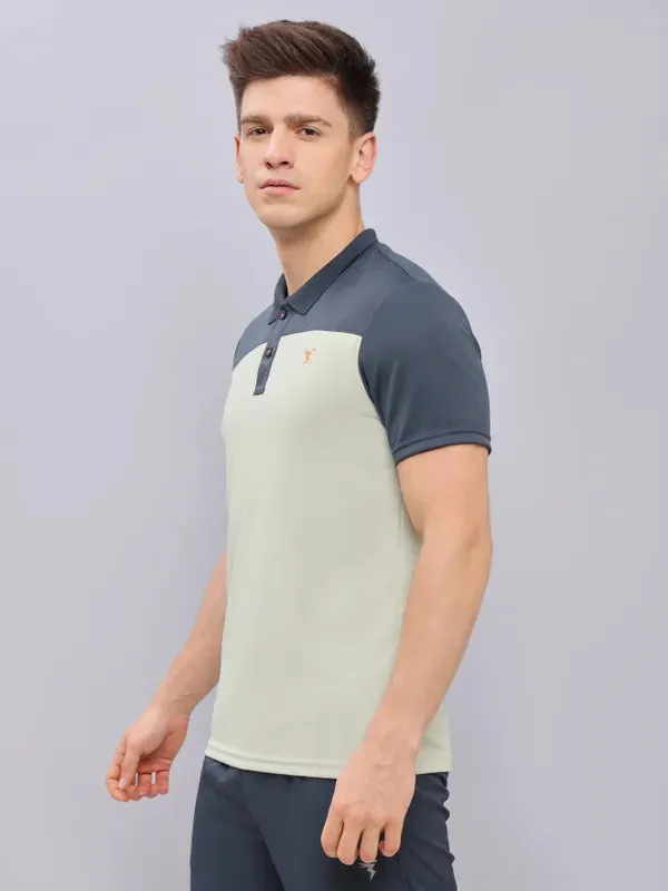 Men Colorblock Relax Fit Polo T-shirt with TECHNO COOL 