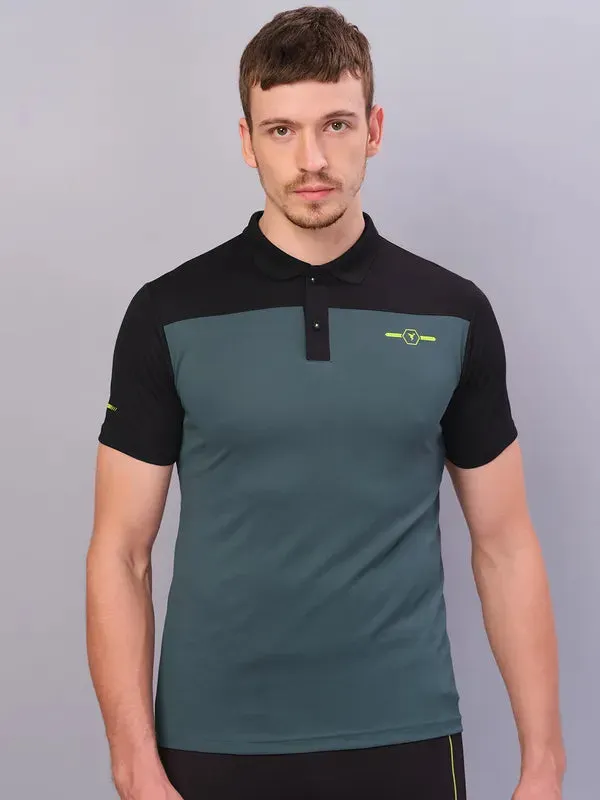 Men Colorblock Relax Fit Polo T-shirt with TECHNO COOL 