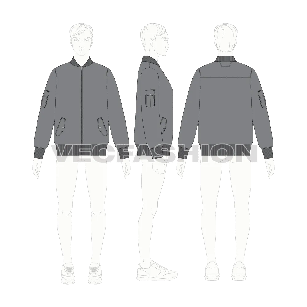 Mens Bomber Jacket Vector