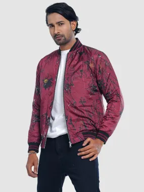 Men's Casual Bomber Jacket in Bee Print