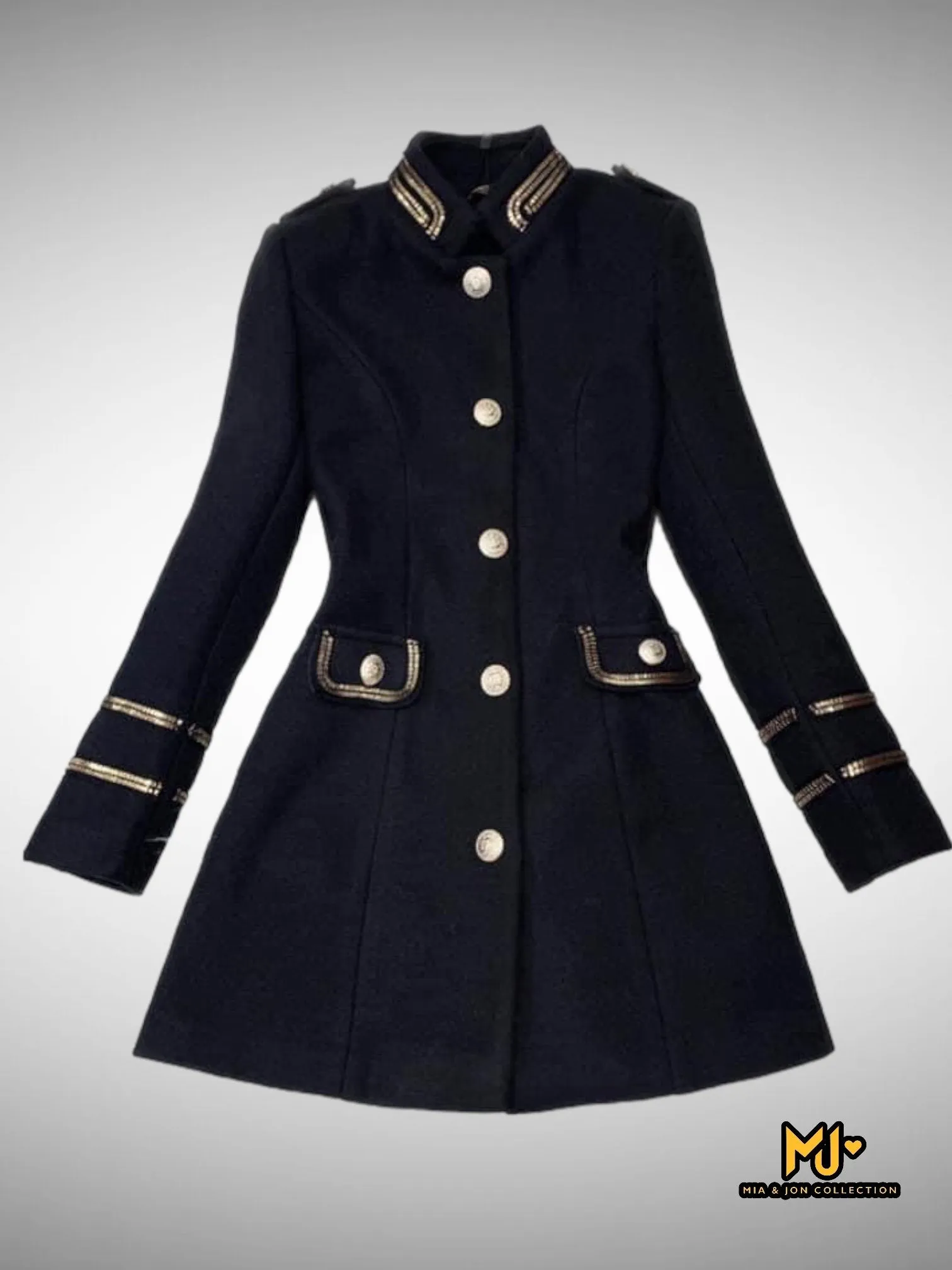 Mia & Jon's Women Military Coat