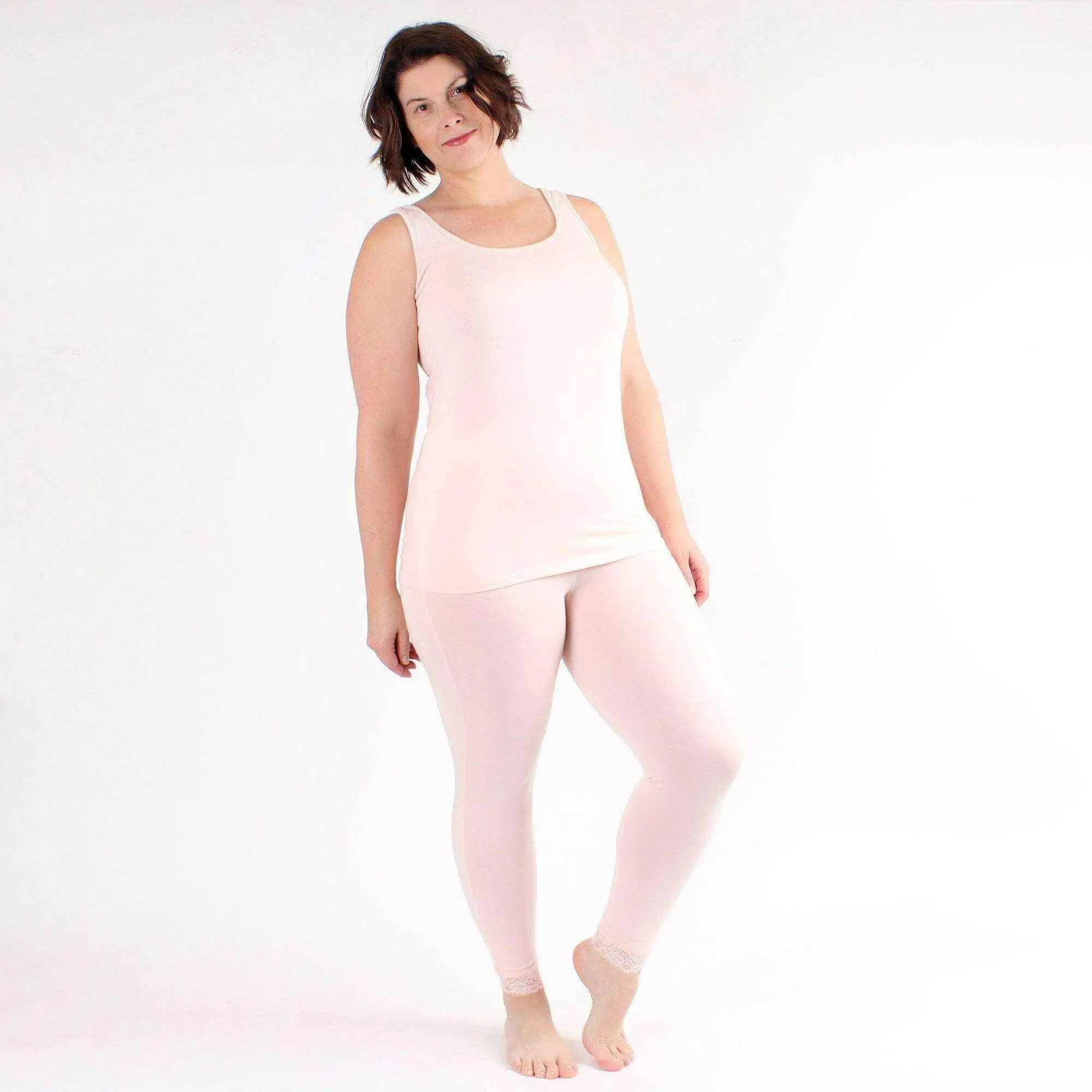 Modal Long Underwear Legging | Rose