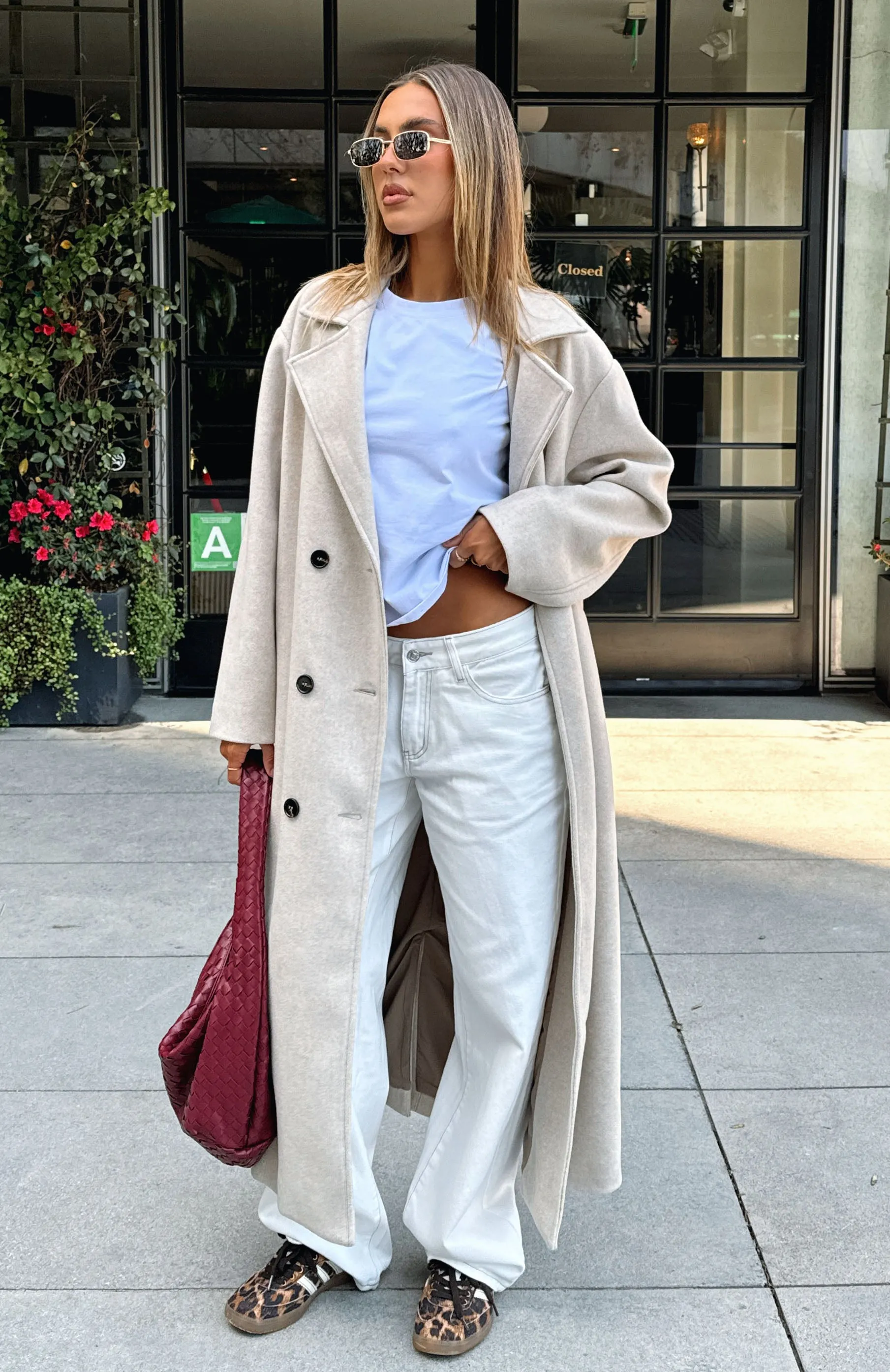 Modern Edge Oversized Coat Beige