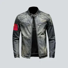 Motorcycle men's jean jacket