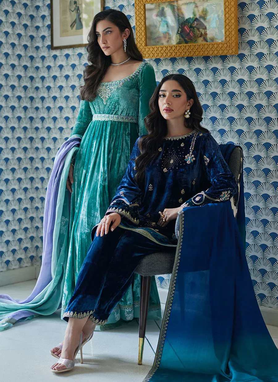 Naja Aqua Kalidaar And Dupatta