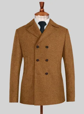 Naples Gold Castle Tweed Pea Coat