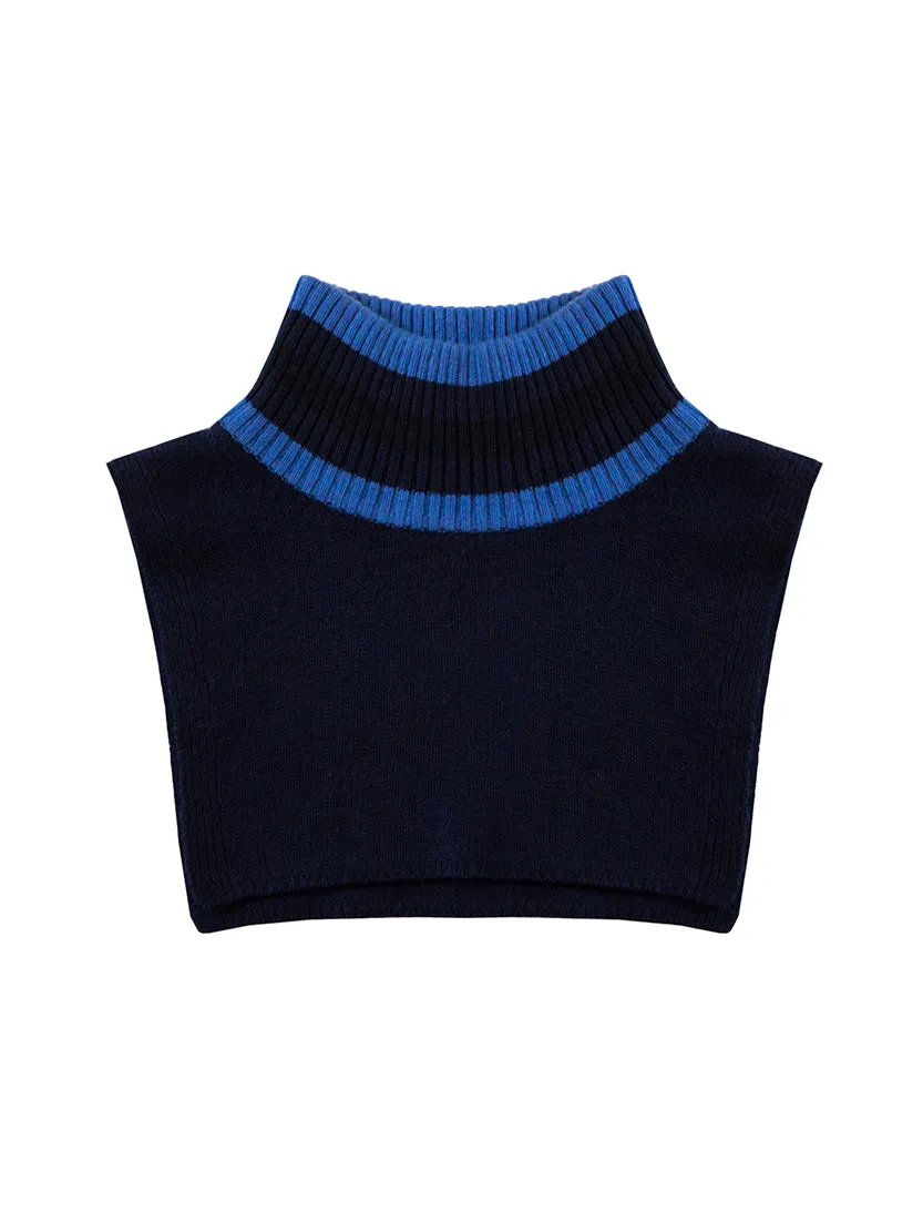 Nephelle Heritage Navy Wool Cashmere Collar