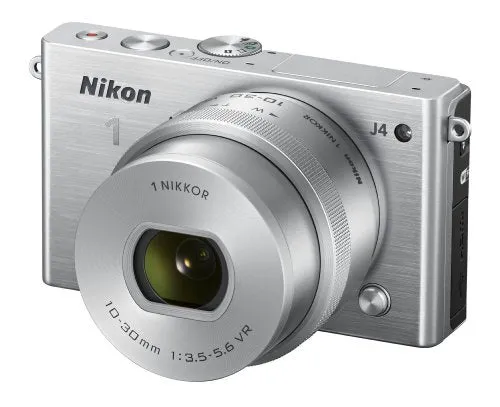 Nikon 1 J4 Mirrorless Digital Camera with 10-30mm Lens (Silver)