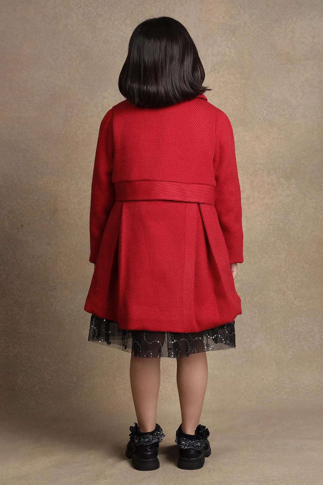 One Friday Kids Girls Cherry Red Overcoat