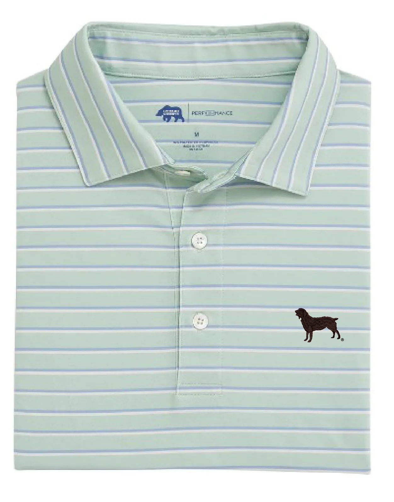 Onward Reserve Fairway Stripe Performance Polo with Embroidered Boykin Spaniel Society Silhouette