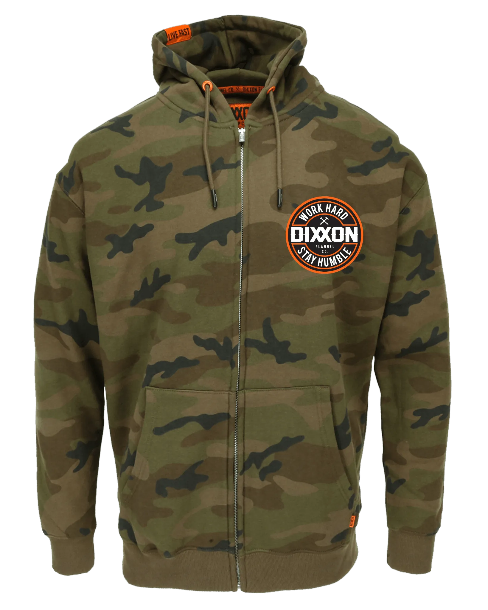 Orange Corpo Zip Up Hoodie - Camo