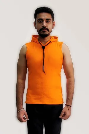 Orange Sleeveless Smart Hoodie