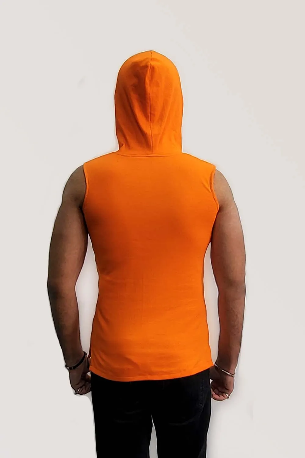 Orange Sleeveless Smart Hoodie