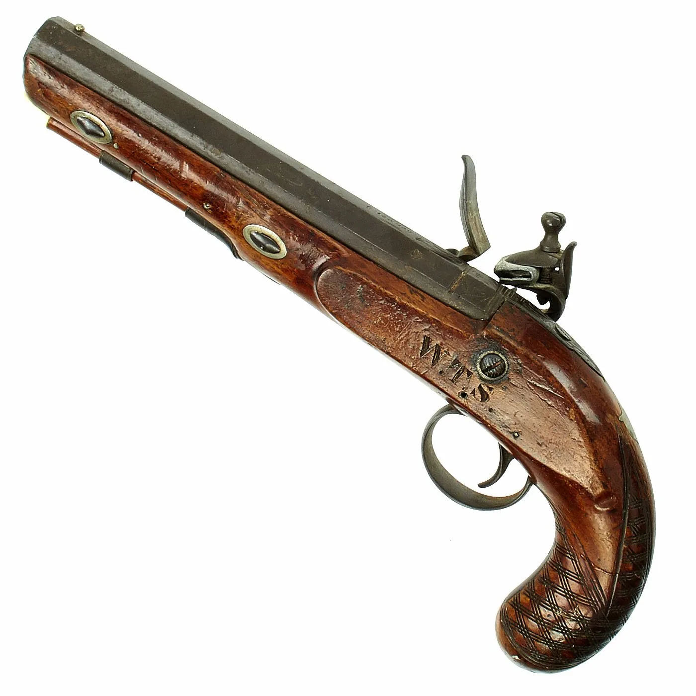 Original British Octagonal Barrel Flintlock Overcoat Pistol by W.J. Acot of London - c. 1825