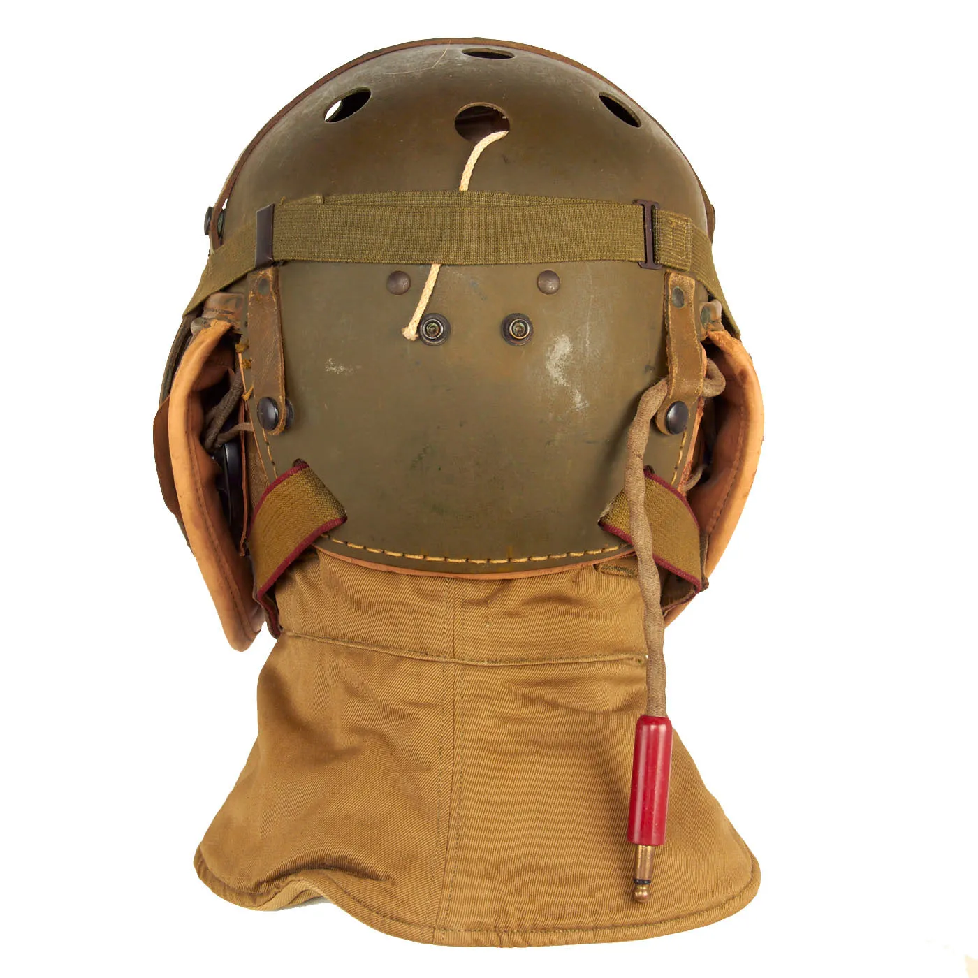 Original U.S. WWII M38 Tanker Helmet by Rawlings With Type R-14 Earphones, M1942 Winter Combat Helmet and M1944 Polaroid Goggles