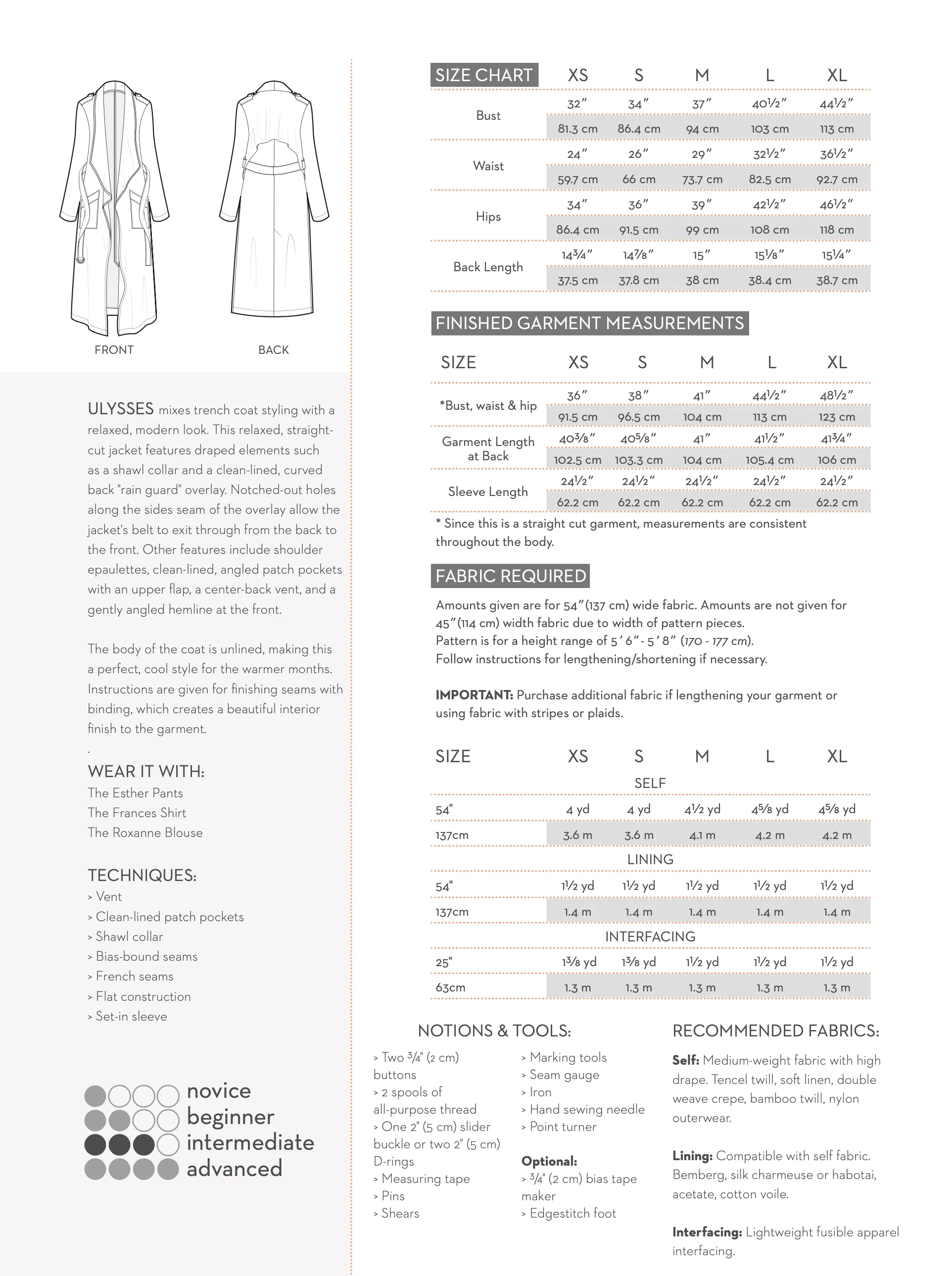 PDF Pattern - Ulysses Trench Coat | Victory Patterns