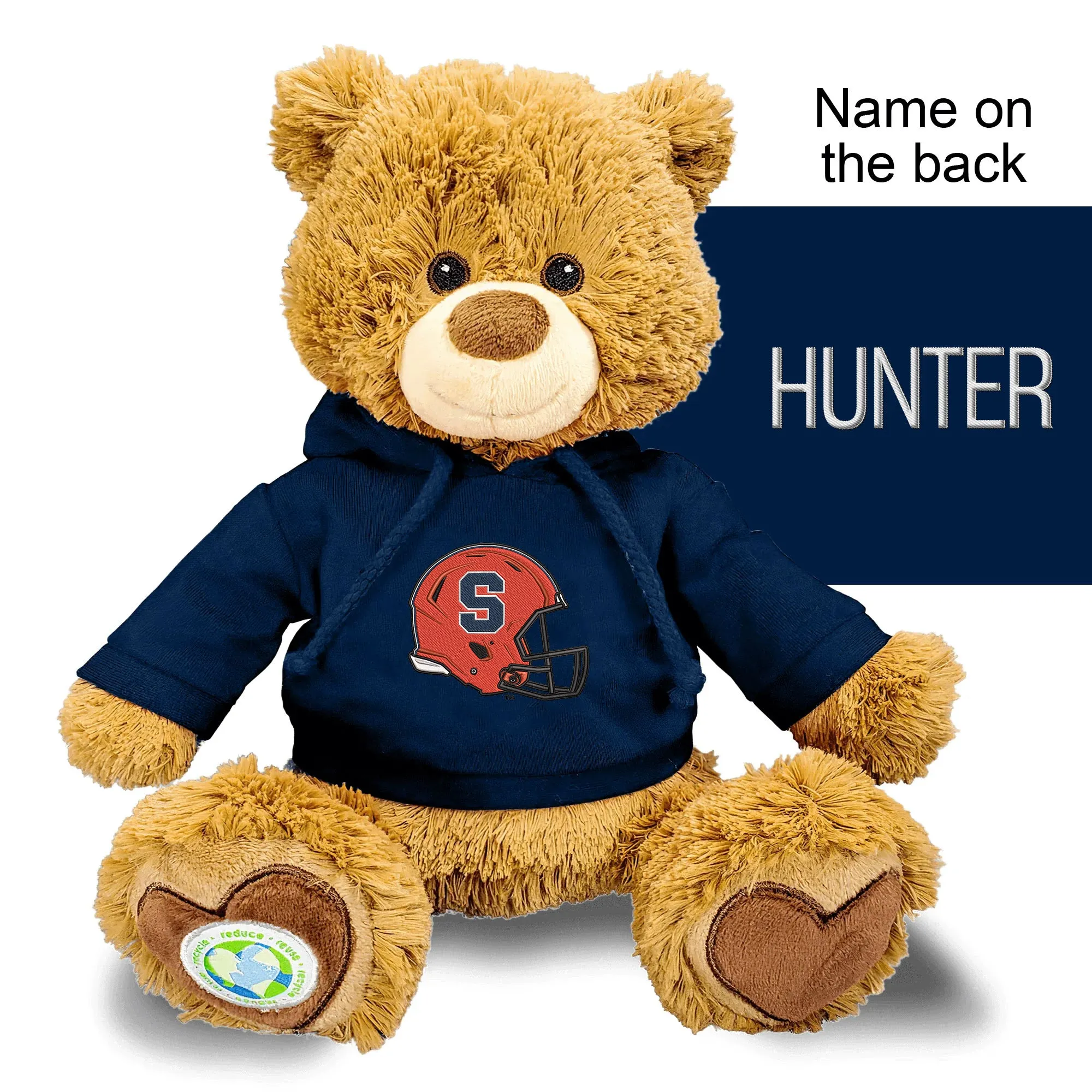 Personalized Syracuse Orange Helmet 10" Plush Bear 2