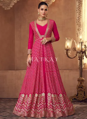 Pink Sequence Embroidery Jacket Style Traditional Lehenga Choli