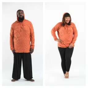 Plus Size Unisex Solid Color Hoodie in Orange