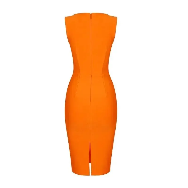 Pre Order:  Orange Bodycon Bandage Dress