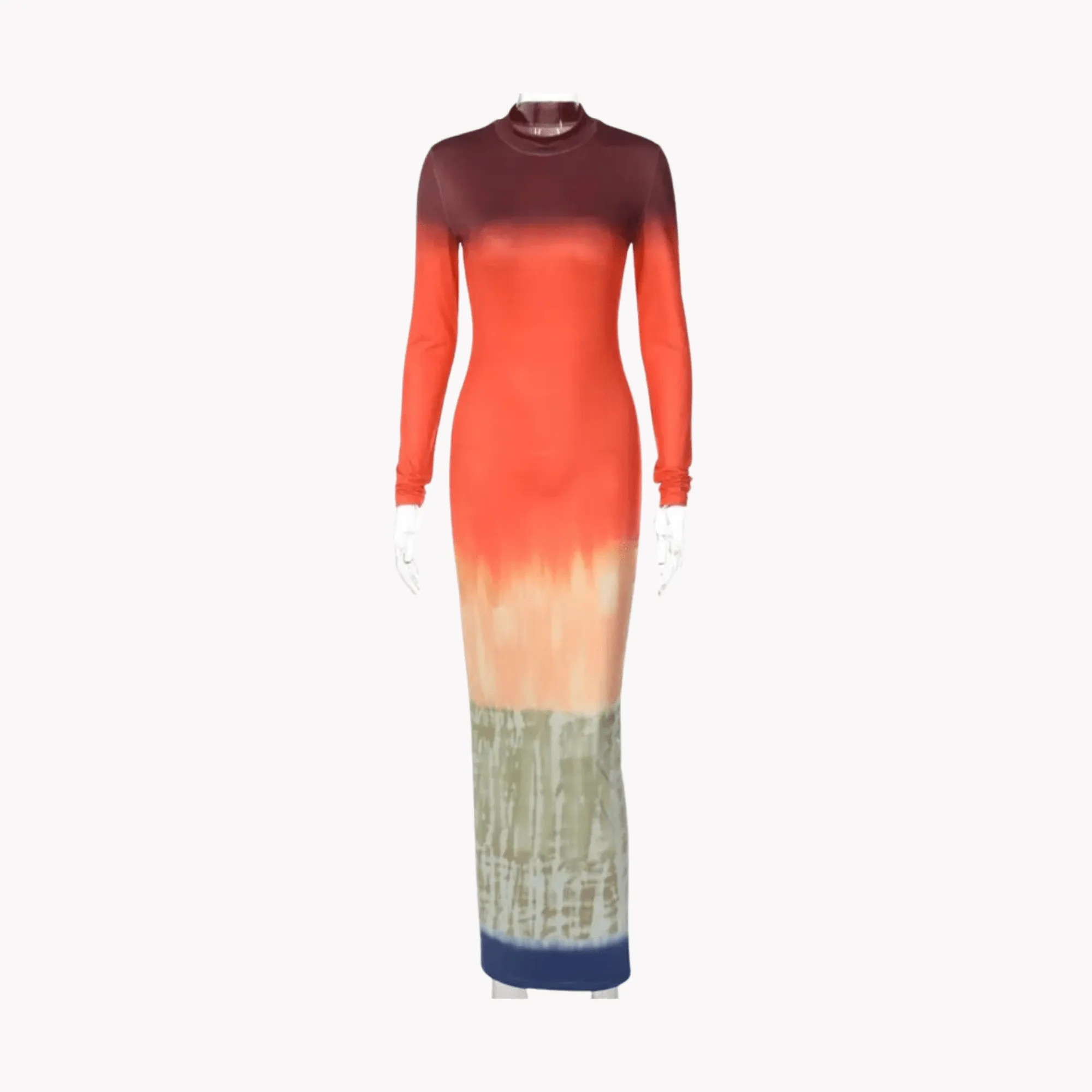 Pre Order:  Orange Tie Dye Bodycon Dress - @_ohlalaland