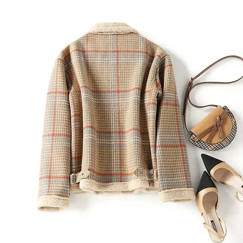 Pre Order:  Plaid Warm Woolen Short Coat