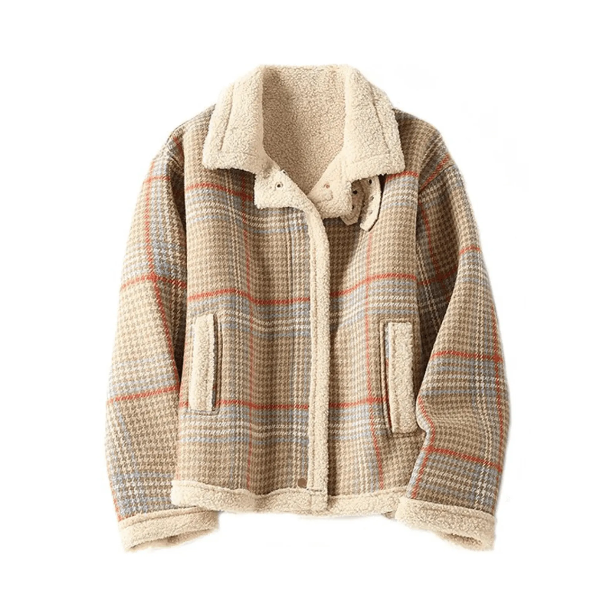 Pre Order:  Plaid Warm Woolen Short Coat