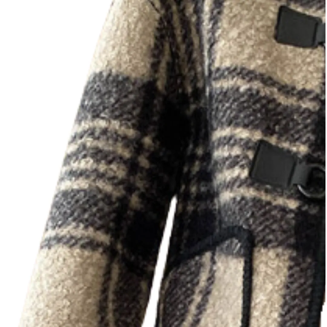 Pre Order:  Plaid Wool Loose Coat