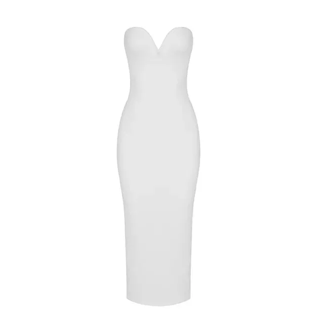 Pre Order:  Sweetheart Neckline Strapless Midi Dress