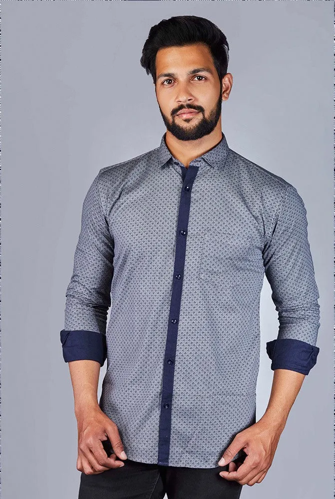 Printed Shirts for Men - Printed Block Placket Casual Shirt