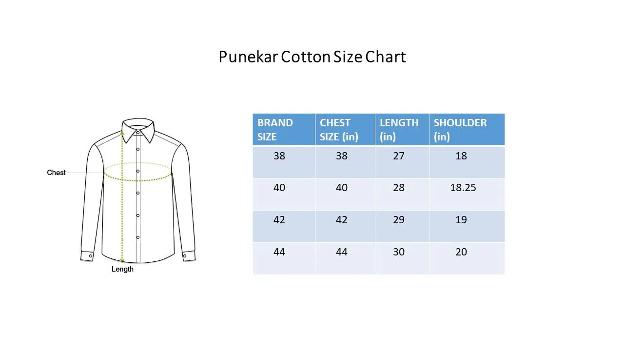 Punekar Cotton Men's Formal Handmade Multicolor Shirt for Men's.